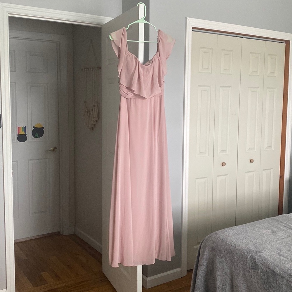 Bill Levkoff chiffon bridesmaid dress